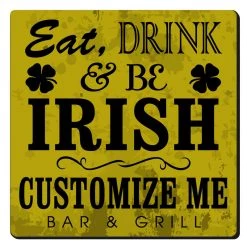 BarProducts.com BAR SUPPLIES CUSTOMIZABLE Coaster - 3.5in Square Foam - Irish Design