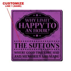 BarProducts.com BAR SUPPLIES CUSTOMIZABLE Coaster - 3.5in Square Foam - Happy Hour Design