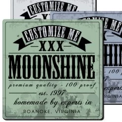 BarProducts.com CUSTOMIZABLE Coaster - 3.5in Square Foam - Moonshine Design BAR SUPPLIES