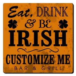 BarProducts.com BAR SUPPLIES CUSTOMIZABLE Coaster - 3.5in Square Foam - Irish Design