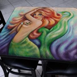 BarProducts.com Featured Artists Redhead Mermaid Square Wooden Table Top - Two Sizes Available