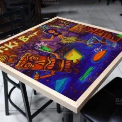 Barproducts.com Hulu Bar Square Wooden Table Top - Two Sizes Available Featured Artists