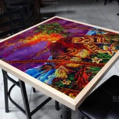 BarProducts.com Featured Artists Tiki Hulu Show Square Wooden Table Top - Two Sizes Available