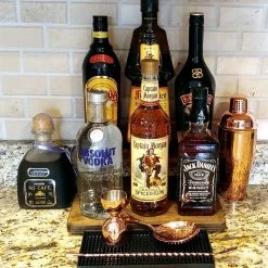 BarProducts.com Counter Caddies™ - STAINED Finish - 12" STRAIGHT - Liquor/Wine Bottle Display