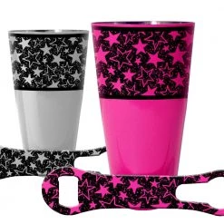 BarProducts.com Printed Cocktail Shaker And V-Rod® Bar Set - Grunge Stars - Color Options