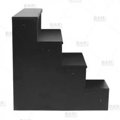 BarProducts.com Wooden Liquor Shelves - 4 Tier - BLACK BAR DECOR