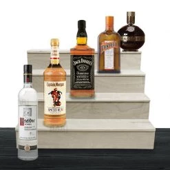 BarProducts.com Wooden Liquor Shelves - 4 Tier - NATURAL