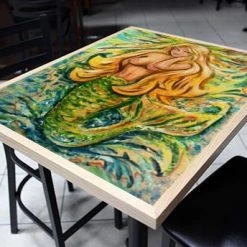 BarProducts.com Sunburst Mermaid 24" X 30" Wooden Table Top - Two Types Available Featured Artists