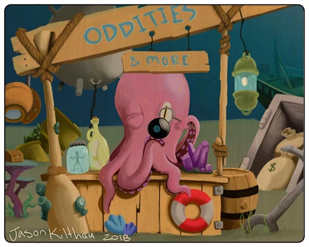 t-molding-shoptopus-24-x-30-wooden-table-top-with-featured-artist-jason-kilthau-BPC.jpg BarProducts.com Shoptopus 24" X 30" Wooden Table Top - Two Types Available