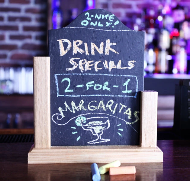 tabletop-chalk-board-sign-removable-2_1.jpg BarProducts Handcrafted Tabletop Sign With Removable Chalkboard Woodshop Made In The USA