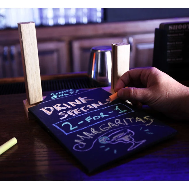 tabletop-chalk-board-sign-removable-4_1.jpg BarProducts Handcrafted Tabletop Sign With Removable Chalkboard Woodshop Made In The USA