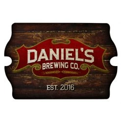 BarProducts.com Custom Tavern Shaped Wood Bar Sign - Brewing Company