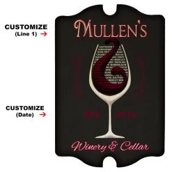 BarProducts.com Custom Tavern Shaped Wood Bar Sign - Winery And Cellar Wine Accessories & Gifts