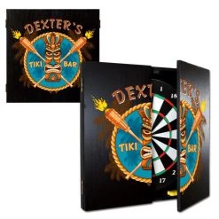 BarProducts.com HOME BAR & GIFTS Customizable Tiki Bar Dart Board Cabinet