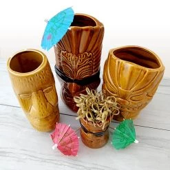 BarProducts.com Tiki Mugs Drinkware Package 1 - Set Of 4 Bar Sets & Package Specials