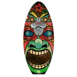 BarProducts.com Wall Mounted Bottle Openers Surfboard Wall Mount Bottle Opener - Carnival Tiki Man