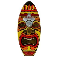 BarProducts.com Wall Mounted Bottle Openers Surfboard Wall Mount Bottle Opener - Red Hot Tiki Man