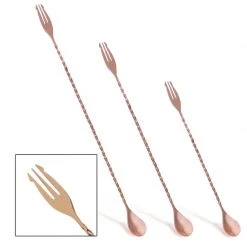 BarProducts.com BarConic® Copper Trident Bar Spoons - Several Lengths Available Master Mixology