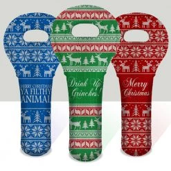 BarProducts.com Wine Totes - Ugly Christmas Sweater Series - Several Design Options