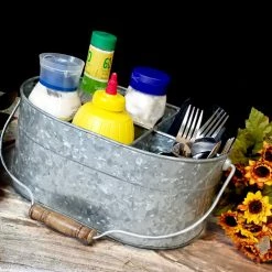 BarProducts.com Galvanized Table Caddy - Oval