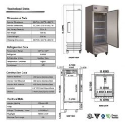 BarProducts.com SWING DOOR MERCHANDISER FREEZER – 23 CU. FT.