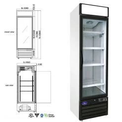 BarProducts.com Single Swing Glass Door Refrigerator - 23 CU. FT. BAR EQUIPMENT