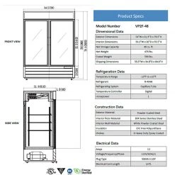 BarProducts.com BAR EQUIPMENT SWING GLASS DOOR MERCHANDISER FREEZER – 48 CU. FT.