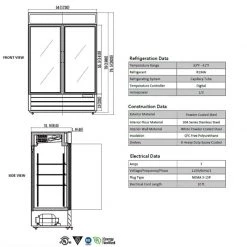 BarProducts.com Swing Glass Door Refrigerator – 48 CU. FT. BAR EQUIPMENT