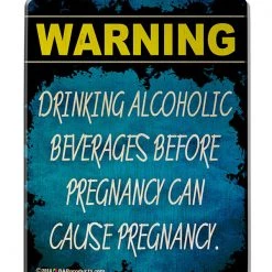 BarProducts Handcrafted Pregnancy Warning - Kolorcoat™ Wood Bar Sign - Tavern Shaped Woodshop Made In The USA