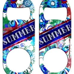 BarProducts.com CUSTOMIZABLE Mini Bottle Opener - Grungy Floral