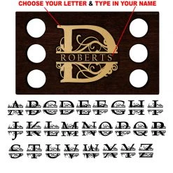 BarProducts.com Whiskey Caddy - Monogram Design - CUSTOMIZABLE Bar Caddies