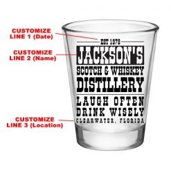 BarProducts.com CUSTOMIZABLE - 1.75oz Clear Shot Glass - Scotch & Whiskey BAR SUPPLIES