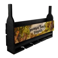 BarProducts Handcrafted CUSTOMIZABLE WALL MOUNTED Wine Bottle & Glass Plaque Hanging Shelf SPECIAL COLLECTIONS