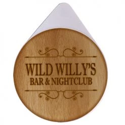 BarProducts.com ADD YOUR NAME - Custom Glass Rimmer Lid - Wood Design BAR SUPPLIES