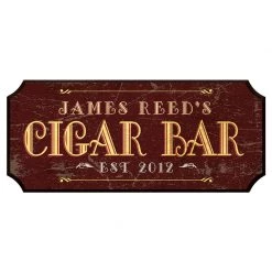 BarProducts.com BAR DECOR CUSTOMIZABLE Wood Plaque Sign - CIGAR BAR - Color Options