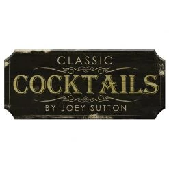 BarProducts.com CUSTOMIZABLE Wood Plaque Sign - CLASSIC COCKTAILS - Color Options BAR DECOR