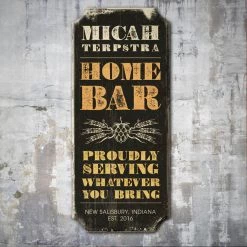 BarProducts.com CUSTOMIZABLE Wood Plaque Sign - HOME BAR - Color Options