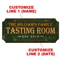 BarProducts.com CUSTOMIZABLE Wood Plaque Sign - TASTING ROOM - Color Options BAR DECOR