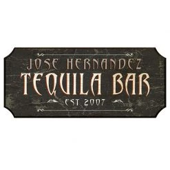 BarProducts.com CUSTOMIZABLE Wood Plaque Sign - TEQUILA BAR - Color Options
