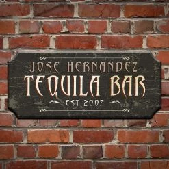 BarProducts.com CUSTOMIZABLE Wood Plaque Sign - TEQUILA BAR - Color Options