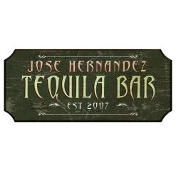 BarProducts.com CUSTOMIZABLE Wood Plaque Sign - TEQUILA BAR - Color Options