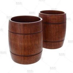 BarProducts.com Wood Barrel Tumblers - Set Of 2 (12oz)