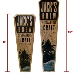 BarProducts Handcrafted Oak Wood Beer Tap Handles - Flared Shape - Mountain Brew Woodshop Made In The USA