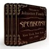 BarProducts.com Wooden Square Coasters - Customizable - Speakeasy - Set Of 4