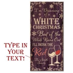 BarProducts.com CUSTOMIZABLE Large Wooden Bar Sign - WHITE CHRISTMAS - 11 3/4" X 23 3/4"