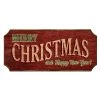 BarProducts Handcrafted SPECIAL COLLECTIONS Wood Christmas Sign - Red Vintage Merry Christmas