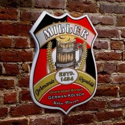 BarProducts.com CUSTOMIZABLE Wood Shield Plaque - Heritage Beer Tavern Sign - Many Options Available - Two Sizes