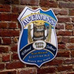 BarProducts.com CUSTOMIZABLE Wood Shield Plaque - Heritage Beer Tavern Sign - Many Options Available - Two Sizes