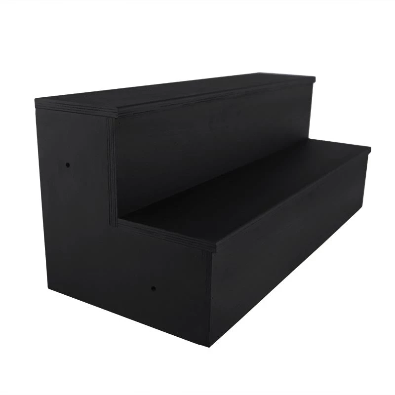 wooden-liquor-2-tier-1.75-liquor-bottle-shelves-wood-all-natural-spirits-black-side-1.jpg BarProducts.com BAR DECOR Wooden Liquor Bottle Shelves - Handcrafted In The USA - 2 Tier - Black - Size Variants