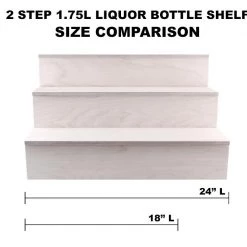 BarProducts Handcrafted Wooden Liquor Bottle Shelves - Handcrafted In The USA - 3 Tier - Natural - Size Variants